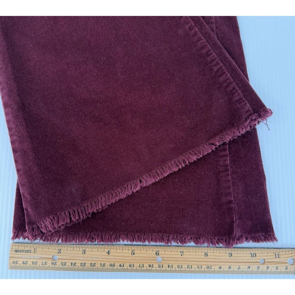 Celebrity Pink Flower Corduroy Flare Jeans Burnt Red Size 11/30 (Fit 30x29) - Picture 9 of 12
